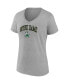 ფოტო #3 პროდუქტის Women's Heather Gray Notre Dame Fighting Irish Evergreen Campus V-Neck T-shirt