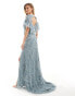 Beauut Bridesmaid embellished v-neck maxi dress in washed teal