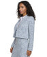 Фото #3 товара Women's Peak-Lapel Single-Button Cropped Blazer