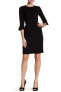 Фото #2 товара Donna Morgan 154260 Women's Ruffle Cuff Sheath Dress 3/4 Sleeve Black Sz. 4 US