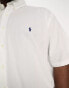 Polo Ralph Lauren Big & Tall icon logo short sleeve seersucker shirt in white weiß, Chest 50-52 - фото #3