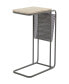 Фото #1 товара Metal Accent Table with Brown Wood Top and Storage, 20" x 12" x 25"