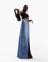 Фото #2 товара ASOS DESIGN lightweight denim maxi skirt with split front in blue