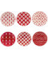 Фото #1 товара Peppermint Candy 6" Canape Plates Set of 6, Service for 6