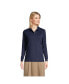 ფოტო #1 პროდუქტის Women's School Uniform Long Sleeve Interlock Polo Shirt