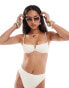 South Beach essentials crinkle underwire bikini top in coconut