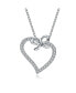 ფოტო #1 პროდუქტის Sterling Silver Cubic Zirconia Heart and Bowtie Necklace