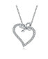 Sterling Silver Cubic Zirconia Heart and Bowtie Necklace