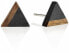 Stone and Wood Stud Earrings Triangle Wood GJEWWOA003UN