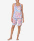 ფოტო #3 პროდუქტის Women's Sleeveless Bermuda PJ Set