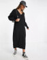 Фото #1 товара ONLY knitted v neck maxi dress in black