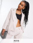 Extro & Vert Petite structured panel oversized blazer in ecru co-ord