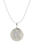 Фото #1 товара Macy's 14k White Gold Necklace, Diamond Accent Letter K Disk Pendant