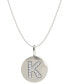 Фото #1 товара 14k White Gold Necklace, Diamond Accent Letter K Disk Pendant