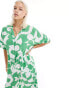 Фото #3 товара Monki jumpsuit in green graphic print