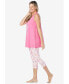 ფოტო #2 პროდუქტის Plus Size Scoopneck Tank & Capri Legging PJ Set