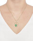 ფოტო #2 პროდუქტის Lab-Grown Emerald (5/8 ct. t.w.) & Lab-Grown White Sapphire (1/10 ct. t.w.) Mama 18" Pendant Necklace in 10k Gold