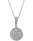 ფოტო #1 პროდუქტის Diamond Circle Pendant Necklace in 14k White Gold (1/2 ct. t.w.)