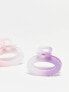 Фото #3 товара DesignB London pack of 2 ombre oval hair claws in pink and lilac