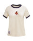 Фото #4 товара Women's Cream Boston Red Sox Retro Classic Ringer T-shirt