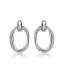 Фото #2 товара Sterling Silver Cubic Zirconia with Hoop Drop Earrings