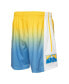 ფოტო #4 პროდუქტის Men's Yellow and Blue Denver Nuggets 2006/07 Hardwood Classics Fadeaway Reload 3.0 Swingman Shorts