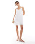 ONLY broderie detail mini dress in white