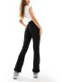 Фото #5 товара Miss Selfridge Petite rib kick flare trouser n black