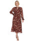 Women's Printed Round-Neck Midi Dress Syrah Mult, 8 - фото #3