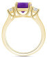 ფოტო #3 პროდუქტის Amethyst and Diamond Ring (2-1/2 ct.t.w and 1/3 ct.t.w) 14K Yellow Gold