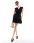 Фото #1 товара Threadbare linen blend mini dress black