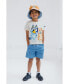 Фото #3 товара Toddler Boys T-Shirt Chambray Shorts and Twill Bucket Sun Hat 3 Piece Outfit Set to