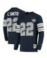 Фото #4 товара Men's Emmitt Smith Navy Dallas Cowboys Throwback Retired Player Name and Number Long Sleeve Top