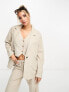 Фото #1 товара Monki 3 piece co-ord linen blazer in beige