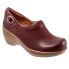 Softwalk Minna S2253-641 Womens Burgundy Narrow Leather Clog Flats Shoes