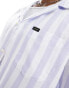 Lee short sleeve revere collar bold stripe lyocell shirt relaxed fit in lilac