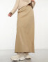 Фото #1 товара ASOS DESIGN column maxi skirt with split in sand