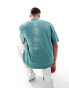 ASOS DESIGN oversized t-shirt in teal with renaissance back print