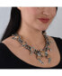 ფოტო #3 პროდუქტის Sterling Silver Women's Genuine Gemstone Squash Blossom Statement Necklace,18 to 21 inches