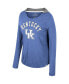 Фото #3 товара Women's Royal Kentucky Wildcats Distressed Heather Long Sleeve Hoodie T-shirt