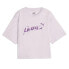 Фото #3 товара Puma Essential Blossom Graphic Crew Neck Short Sleeve T-Shirt Womens Purple Casu