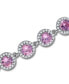 Браслет Macy's Pink CZ Round Halo Link.