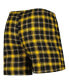 Фото #4 товара Men's Black, Gold San Diego Padres Ledger Flannel Boxers