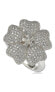 ფოტო #1 პროდუქტის Suzy Levian Sterling Silver Cubic Zirconia Pave Flower Ring