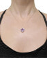 ფოტო #2 პროდუქტის Amethyst Tanzanite and Diamond Accent Heart Necklace