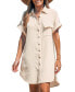 Women's Collared Front Button Mini Beach Dress