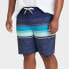 Фото #1 товара Men's Big & Tall 10" Ocean Striped Swim Shorts - Goodfellow & Co Dark Blue 46