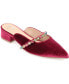 Фото #1 товара Women's Jewel Rhinestone Embellished Velvet Slip On Flats