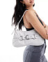 Bershka shoulder bag with belt detail in stone