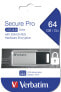 Фото #5 товара Verbatim Secure Pro - USB 3.0 Drive 64 GB - Silver - 64 GB - USB Type-A - 3.2 Gen 1 (3.1 Gen 1) - 35 MB/s - Cap - Black - Grey